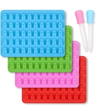 4 Pack Gummy Bear Candy Molds Silicone Chocolate Gummy Molds Multi-Purpose.