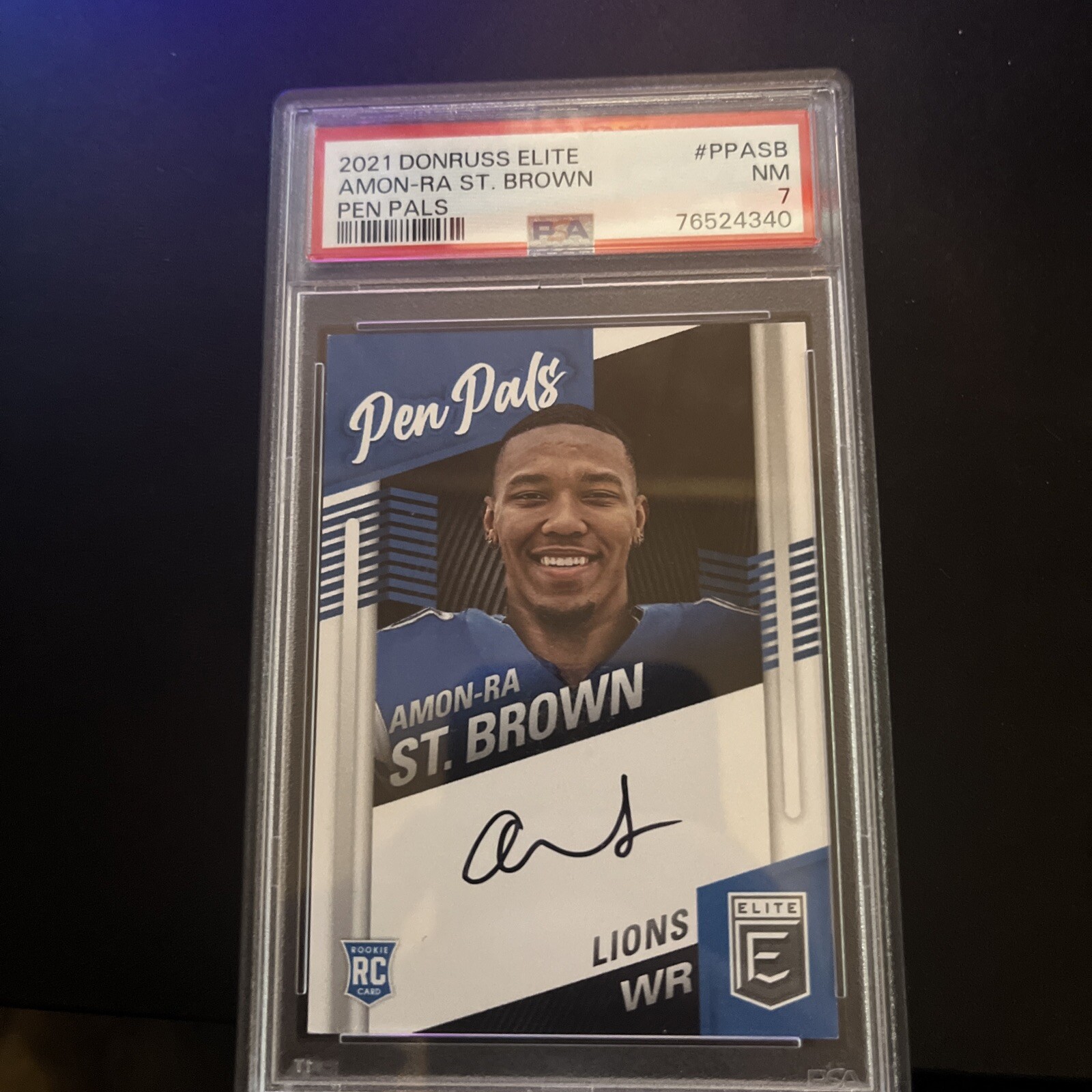 2021 Panini Donruss Pen Pals Amon-Ra St. Brown Auto Rookie Detroit Lions WR