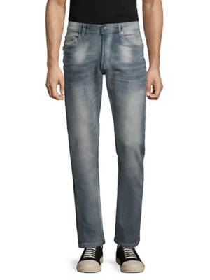 NWT $109 BUFFALO DAVID BITTON EVAN-X ACTIVE BLEACHED BLASTED Blue Jeans 32 32 