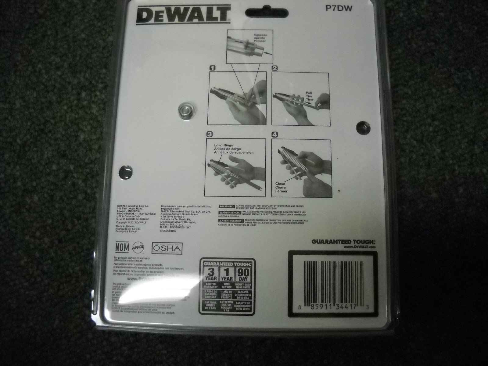 Dewalt P7DW Hog Ring Pliers Automatic Galvanized With Rubber Grip Kit