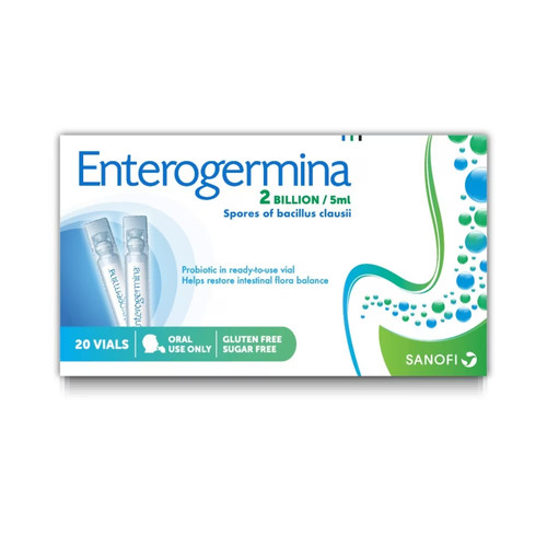 Enterogermina Bacillus Clausii Probiotic 2 Billion CFU/5mL (20 Vials)