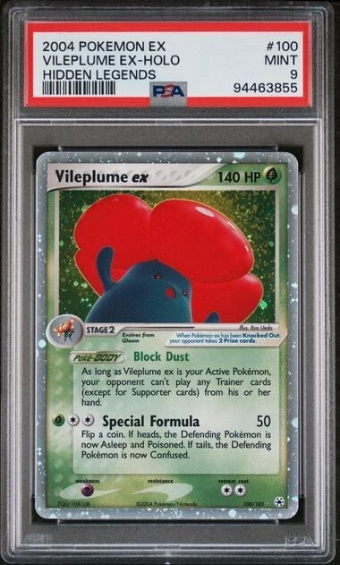PSA 9 -  2004 Hidden Legends Vileplume ex 100/101 HOLO - CNA