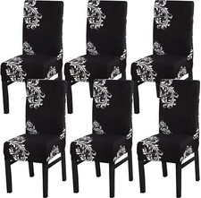 Chair Covers for Dining Room Set of 6 Pack Slipcovers High Back Chairs Cover ...
