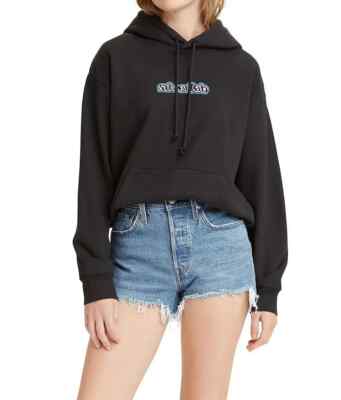Levi's Women's Silvertab Caviar (Black) Graphic Logo Hoodie (184870186) Size L