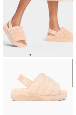 UGG FLUFF YEAH SLIDE WOOL SLIPPER SANDAL SCALLOP WOMEN US 9 / UK 7 / EU 40