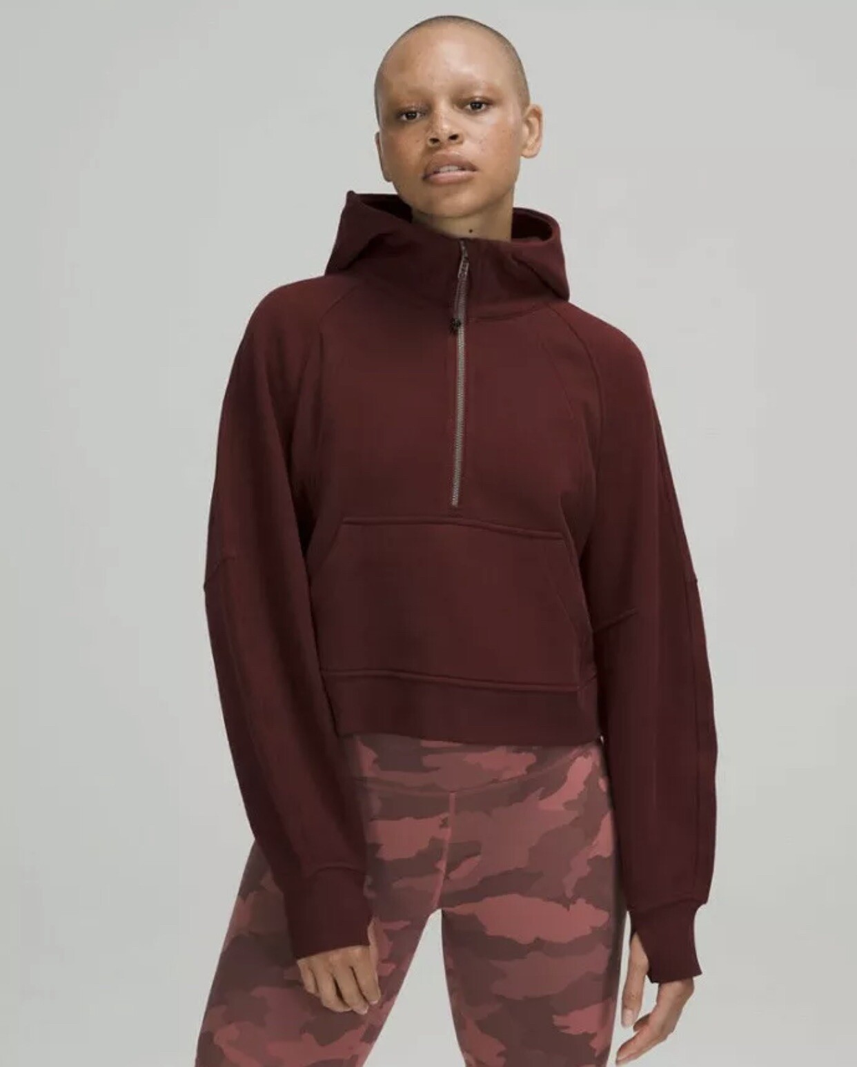 Lululemon Scuba Oversized 1/2 Half Zip Hoodie Red Merlot XS/S NWT | eBay