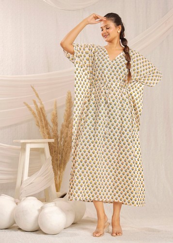 Este es el caftán de mejor calidad para mujer para viajar ropa de dormir, caftán indio - Imagen 5 de 8