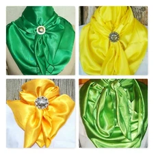 Wild Rag Scarf Western Cowboy Buckaroo Scarves Bandana Silky Green Yellow