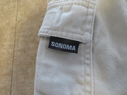 Sonoma Boys 4 Reg Cargo Pocket Jeans Beige Snap Closure 100% Cotton Beige Tan - Picture 7 of 9