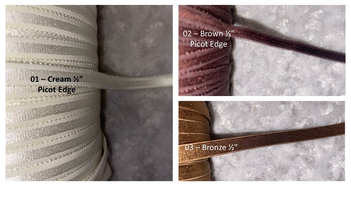 10 yards cream brown picot edge bronze 1/2