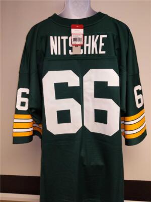 New 1966 Green Bay Packers #66 Ray Nitschke Sizes Mitchell Ness