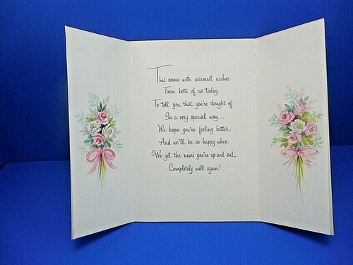 Vintage Unused "Both Of Us Are Hoping You'll Be Well Soon" - Card - Free Ship - Picture 2 of 4