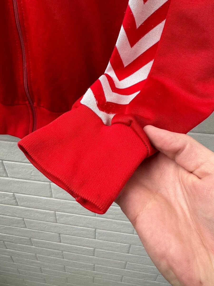 Vintage Hummel Track Top Jacket Denmark Made Red and White Vintage Hummel Track Top Jacket Denmark Made Red and White