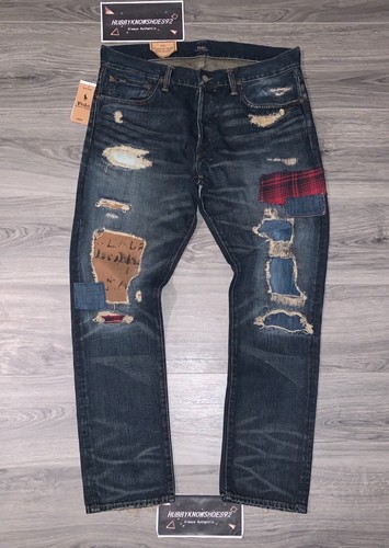 Varick Slim Straight Patchwork Distress 