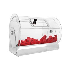 Large Acrylic Raffle Ticket Drum. Lottery Bin...