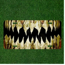 Custom Personalized License Plate Auto Tag With Cool Sharp Teeth Design