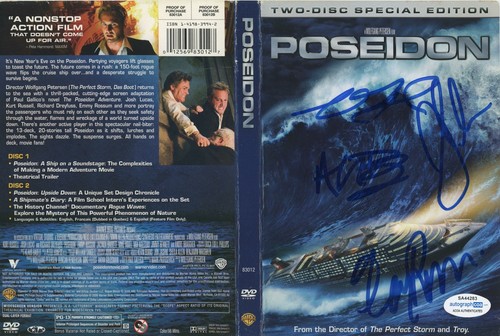 "Poseidon" Cast AUTOGRAPHS Signed DVD Cover - Josh Lucas, Emmy Rossum +2 ACOA