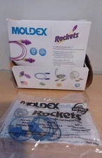 Moldex 6415 Rocket Reusable Earplugs Corded NRR 27 Blue 50 Pck