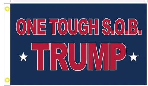 3X5 ONE TOUGH S.O.B. TRUMP 2024 SEAN OBRIEN TEAMSTERS BLUE FLAG BANNER - product listing photo