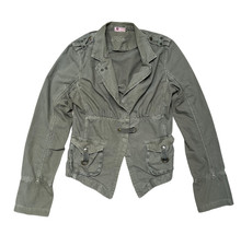 Vintage Y2k Khaki Jacket Military Army Size 14
