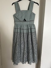 Asos pale blue new beautiful embroidered  MIDI dress uk 10 M