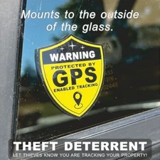 14 PACK GPS Tracking Warning OUTSIDE MOUNT Theft Deterrent Stickers High Quality