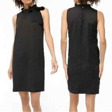 J Crew Little Black Dress Size 6 Neck Bow A-Line Shift Dress Sleeveless NWT