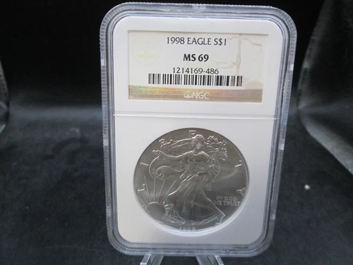 1998 American Eagle .999 Fine Silver 1oz Dollar NGC MS 69