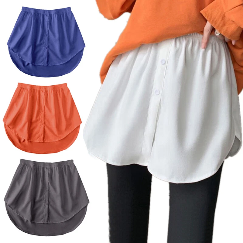 Women Mini Shirt Tail Skirts Blouse Hem Detachable Underskirt Extender  Shirt Hot