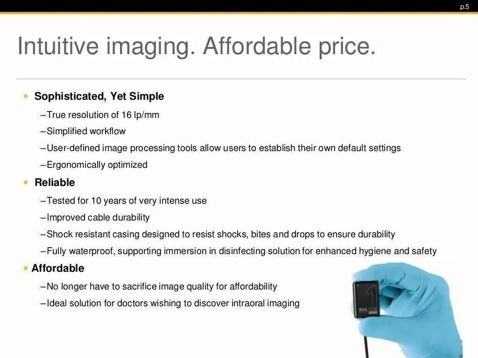 RVG 5200 Carestream Kodak Digital XRay Sensor for dental XRay Size 1