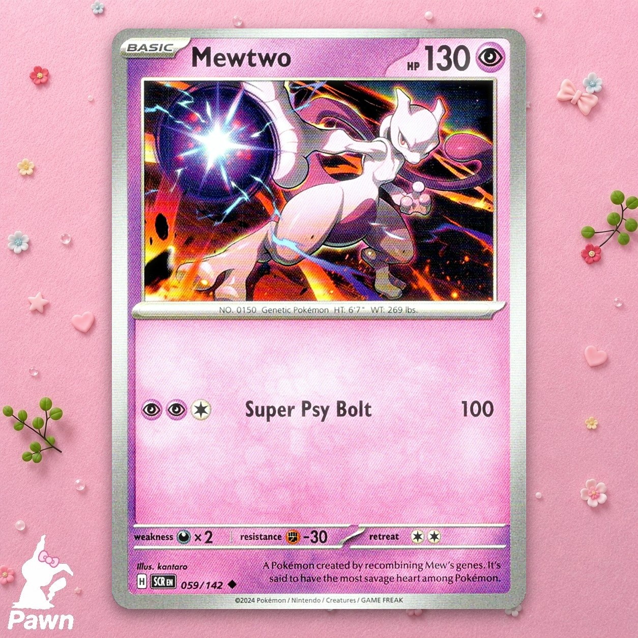 Mewtwo 59/142 Stellar Crown NM Pokemon TCG Card Psychic Single Near Mint