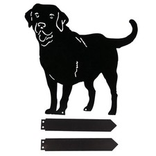 Black Wrought Iron Labrador Dog Shape Outdoor Garden Stake