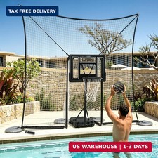 Pool Basketball Hoop with Backstop Height Adjustable Poolside Basketball Hoop fo