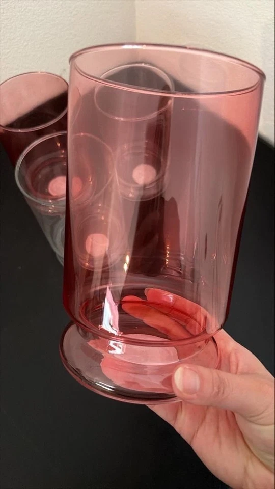 Juego de 4 jarrones con flores de vidrio - Jarrones cilíndricos modernos transparentes y rosas decoración del hogar Foto 4 de 4