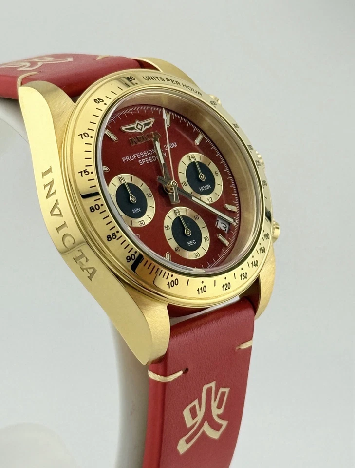 Invicta Men's Speedway 'FIRE' NATURE OF FORCE 40mm Chronograph Red Tone SS Watch - Image 3 of 4