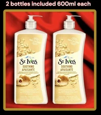2 PACK St. Ives Soothing Oatmeal & Shea Butter Body Lotion LARGE 600ml Ea VEGAN