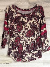 Vintage Womens Vanity Fair Ivory Breeze Floral 3/4 Sleeves Top NWT