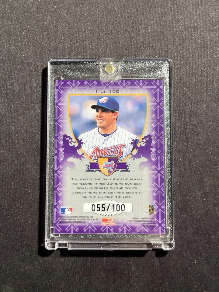 1998 Donruss Crusade Tim Salmon #1 Purple /100 Angels - Image 2 of 2