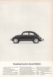 1965 Volkswagen: Slowest Fastback Vintage Print Ad