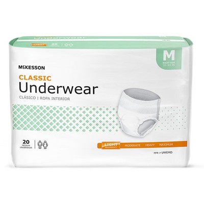 McKesson Adult Disposable Pull On Up Underwear Diapers M Light Absorbency 80 Ct