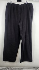 SKIMS XL Onyx Black Cotton Fleece Classic Straight Leg Pants NWT