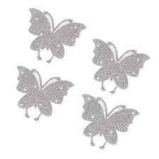 4PCS Butterfly Bling Car Stickers, Crystal Rhinestone Car Decals for White