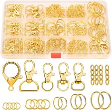 300PCS Keychain Making Kit, Keychain Craft Supplies Including Key Chain Clips, L
