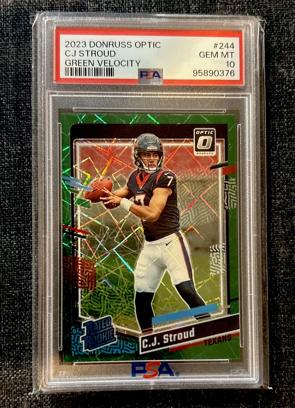 2023 Donruss Optic C.J. CJ STROUD #244 RR Green Velocity PSA 10 SSP Gem Mint 🔥