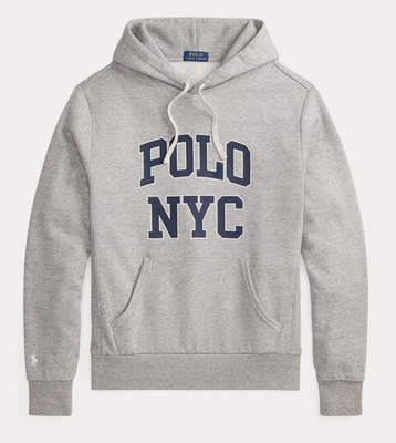 NEW* Men POLO RALPH LAUREN Fleece Graphic Hoodie LOFT HEATHER