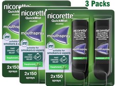 Nicorette Quickmist Duo, 2 x 150 sprays PACK OF 3-FREE SHIPPING, Freshmint