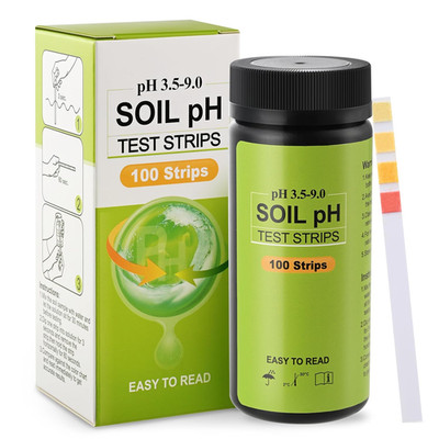 100 Soil pH Test Strips Kit Garden Soil Tester 3.5 9 for Plants Lawn Garden