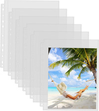 30 Pack Heavy Duty Photo Sleeves for 3 Ring Binder For 60 Pictures , Clear Arch