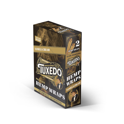 TUXEDO WRAP ROLLING PAPER * VANILLA CREAM * - 2 wraps / pack * 25 packs / box