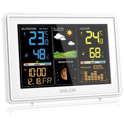 Wetterstation, Funk, Außensensor, Farbdisplay, Barometer, Mondphasen, klima, ...